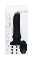 Черный фрикционный вибратор Silicone Vibrating & Thrusting Plug with Remote Control - 17,1 см. 182466 - фото 26830