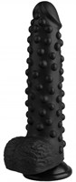 Черный анальный фаллоимитатор с пупырышками - 23,5 см. - фото 177089