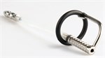 Серебристый фигурный уретральный стимулятор с силиконовым кольцом - фото 177124