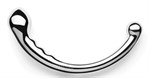 Серебристый фаллоимитатор в форме дуги Hoop - 19,7 см. - фото 272956