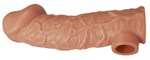 Телесная насадка на фаллос с фиксацией мошонки Cock Sleeve 001 Size M - 15,6 см. - фото 273002