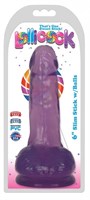 Фиолетовый гелевый фаллоимитатор Slim Stick with Balls - 15,2 см. - фото 1366651