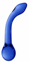 Синий стимулятор из стекла Chrystalino G-Rider - 18,3 см. - фото 177225