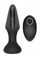 Черный анальный вибромассажер N 81 Rechargeable Remote Controlled Butt Plug - 14 см. - фото 177252