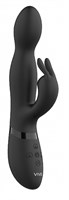 Черный вибромассажер-кролик Niva - 21,5 см. - фото 472275