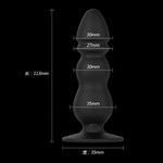 Черный конический анальный виброплаг - 11,3 см. - фото 1307289
