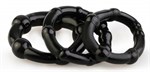 Набор из 3 черных эрекционных колец с рельефом - фото 272306