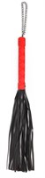 Черная многохвостая плеть-флоггер с красной ручкой - 40 см. - фото 1308228