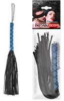 Черная многохвостая плеть-флоггер с синей ручкой - 40 см. - фото 1308233