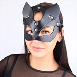 Черная игровая маска с ушками - фото 1338278