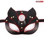 Черно-красная игровая маска с ушками - фото 1308244