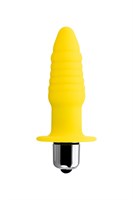 Желтая анальная вибровтулка Lancy - 11 см. - фото 1308423