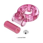 Розовое эрекционное виброкольцо Pink Bear - фото 1308554
