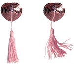 Розовые пэстисы-сердечки Gipsy с кисточками - фото 284018