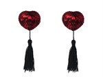Красные пэстисы-сердечки Gipsy с черными кисточками - фото 1421476