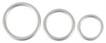 Набор из 3 эрекционных колец под металл Metallic Silicone Cock Ring Set - фото 1310419