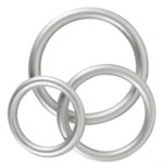 Набор из 3 эрекционных колец под металл Metallic Silicone Cock Ring Set - фото 1310416