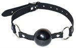 Черный гладкий кляп-шарик Crave - фото 1421491