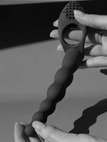 Черная вибронасадка для двойного проникновения Farnell - 17 см. 184569