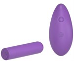 Фиолетовая вибропуля с пультом Rechargeable Remote Control Bullet - 7,62 см. - фото 1311213