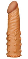 Коричневая насадка-удлинитель Add 2  Pleasure X Tender Penis Sleeve - 18 см. - фото 1311113