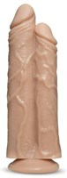 Телесный сдвоенный фаллоимитатор Double Trouble Double Shaft Dildo - 24 см. 185451 - фото 74261