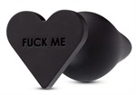 Черная анальная пробка с основанием-сердечком Fuck Me Butt Plug - 7,5 см. - фото 1312019