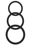 Набор из 3 черных эрекционных колец Magnum Force Cock Ring - фото 1419680