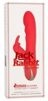 Красный вибромассажер-кролик с функцией нагрева Heated Silicone Ultra-Soft Rabbit - 21,5 см. - фото 1330519