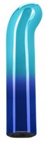 Голубой изогнутый мини-вибромассажер Glam G Vibe - 12 см. - фото 1324888
