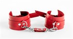 Красные наручники из натуральной кожи - фото 1338345