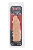 Телесная реалистичная насадка на пенис SUPER STRETCH EXTENDER 5.5INCH - 14 см. - фото 1314303