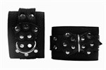 Черные наручники с фиксацией на двух карабинах - фото 1312815