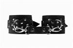 Черные наручники с фиксацией на двух карабинах - фото 1312816
