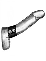 Черный ремень-утяжка на пенис на заклепках - фото 1314377