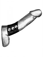 Широкое лассо-утяжка на пенис с металлическими кнопками - фото 1314380