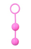 Розовые вагинальные шарики с ребрышками Roze Love Balls - фото 472697