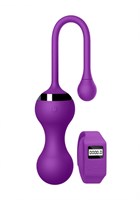 Фиолетовые вагинальные шарики Kegel Egg с браслетом 187154 - фото 130534