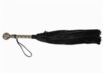 Черная плеть-флогер с витой ручкой в виде шара - 60 см. - фото 1315754