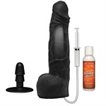 Черный фаллоимитатор с имитацией эякуляции Wet Works 10 Dual Density ULTRASKYN Squirting Cumplay Cock - 26,7 см. 187341 - фото 592497