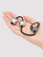 Серебристые шарики Inner Goddess Mini Silver Pleasure Balls 85g на черном силиконовом шнурке - фото 1417133