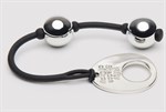 Серебристые шарики Inner Goddess Mini Silver Pleasure Balls 85g на черном силиконовом шнурке - фото 1417130