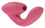 Розовый стимулятор Womanizer DUO с вагинальным отростком - фото 302563