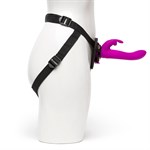 Лиловый страпон Rechargeable Vibrating Strap-On Harness Set - 17,6 см. - фото 1315092