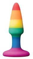 Разноцветная анальная втулка RAINBOW ANAL PLUG MINI - 9 см. 187780 - фото 154131