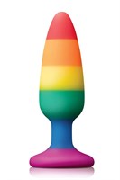 Разноцветная анальная втулка RAINBOW ANAL PLUG MEDIUM - 14 см. - фото 1424130