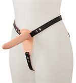 Телесный поясной страпон с вибрацией Vibrating Strap-On - 15,7 см. 188355