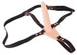 Телесный поясной страпон с вибрацией Vibrating Strap-On - 15,7 см. 188355