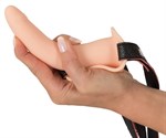 Телесный поясной страпон с вибрацией Vibrating Strap-On - 15,7 см. 188355