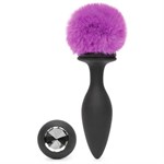 Черная анальная вибропробка Rechargeable Vibrating Bunny Tail Butt Plug Large - 14 см. 188366 - фото 131519